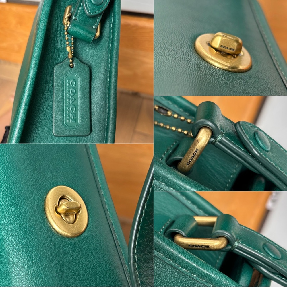 COACH Turnlock Shoulder Bag Green - Picture 11 of 16